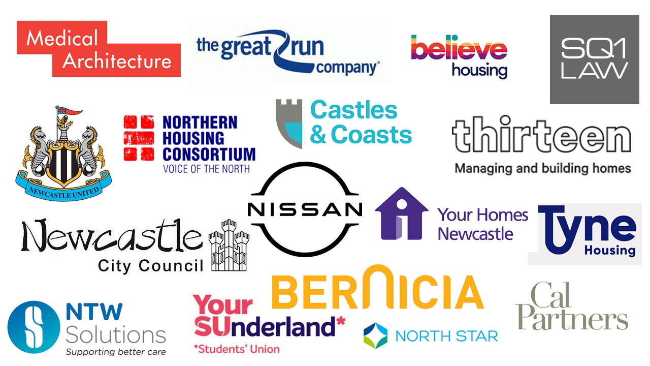 Image displays company logos of all organisations who attended the inaugural Inclusion Forum North East event